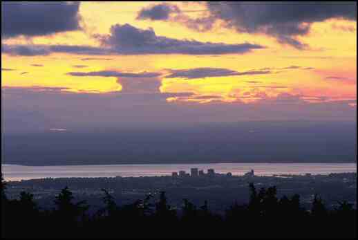 Sunset over Anchorage